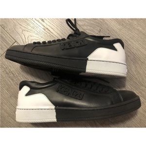 Authentic New Kenzo Leather Black and White Women Sneakers sz 9. (floor model)
